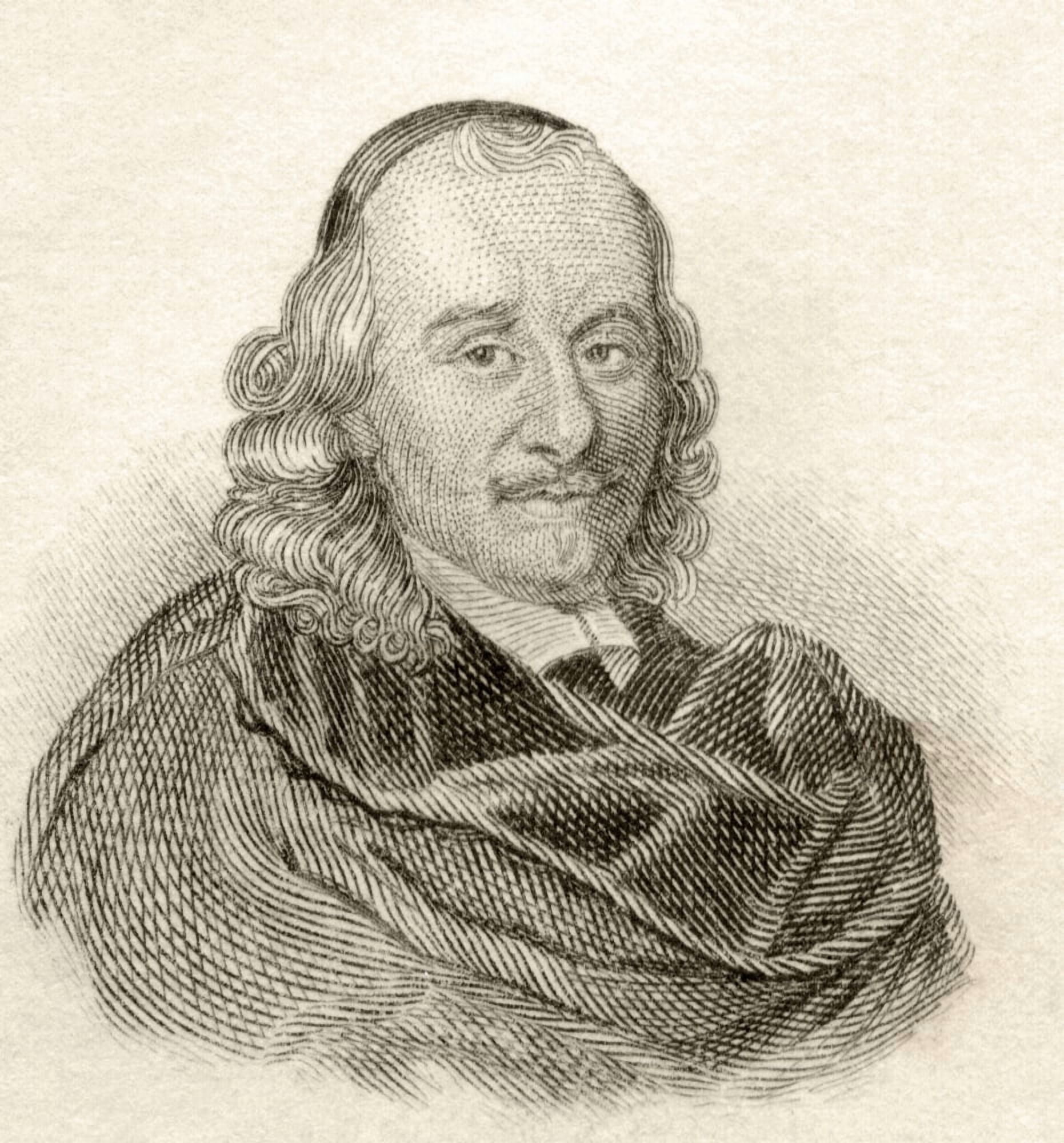 Pierre Corneille 1606 To 1684 French Tragedian And Dramatist From Crabbs Historical Dictionary Published 1825 Canvas Art - Ken Welsh Design Pics (28 x 30)