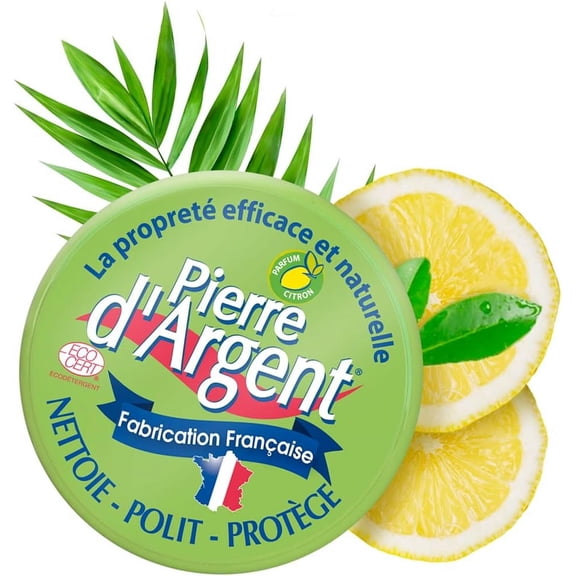 Laco Pierre d'Argent (Lemon, 300g) All Purpose, Universal Natural Cleaning Product, White Clay Stone, Polishes and Protects any Surface