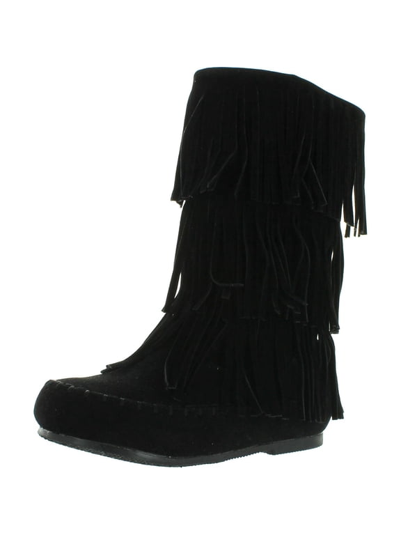 Girls Apache-6 Fringe Moccasin Boots