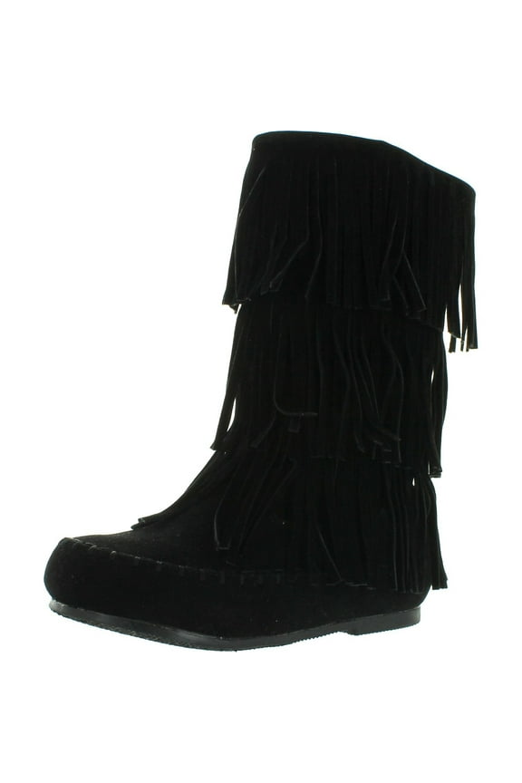 Girls Apache-6 Fringe Moccasin Boots