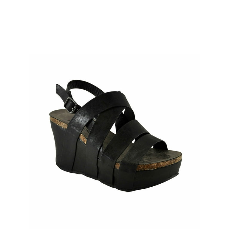 Pierre Dumas Hester 19 Women s Strappy Platform Wedge Sandals 22629 Walmart