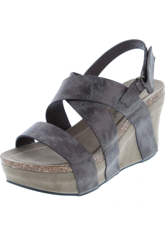 Women's Hester-5 Vegan Leather Strappy Wedge Sandals