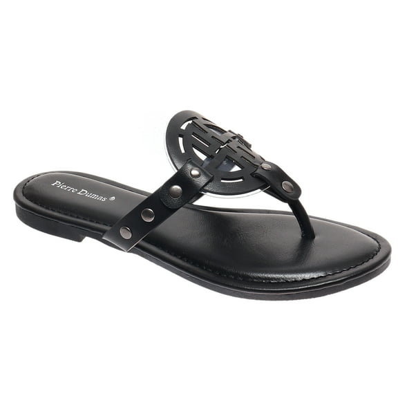 Pierre Dumas Women's Storm-1 Medallion Flip Flop Comfort Flat Thong Sandal