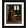 thumbnail image 1 of Pierre Duval Le Camus 12x14 Black Ornate Wood Framed Double Matted Museum Art Print Titled: The Drawing Lesson (C. 1826), 1 of 5