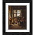 thumbnail image 1 of Pierre Duval Le Camus 12x14 Black Ornate Wood Framed Double Matted Museum Art Print Titled: Two Veterans Playing ‘Piquet’ (1819), 1 of 5