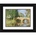 thumbnail image 1 of Pierre-Eugène Montézin 14x11 Black Ornate Wood Framed Double Matted Museum Art Print Titled: The Bridge Over the River, 1 of 5