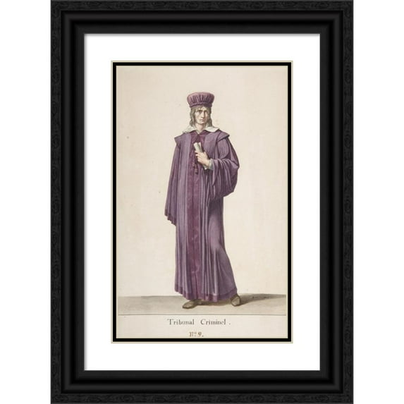 Pierre Guérin 13x18 Black Ornate Wood Framed Double Matted Museum Art Print Titled - A Judge of the Criminal Court (ca. 1798-99)