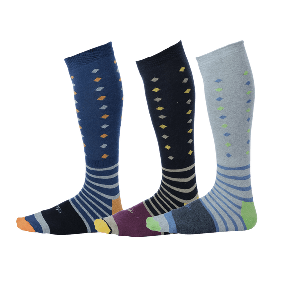 Pierre Henry Over the Calf Socks for Men (3 pairs) | Cotton Over the Calf Dress Socks