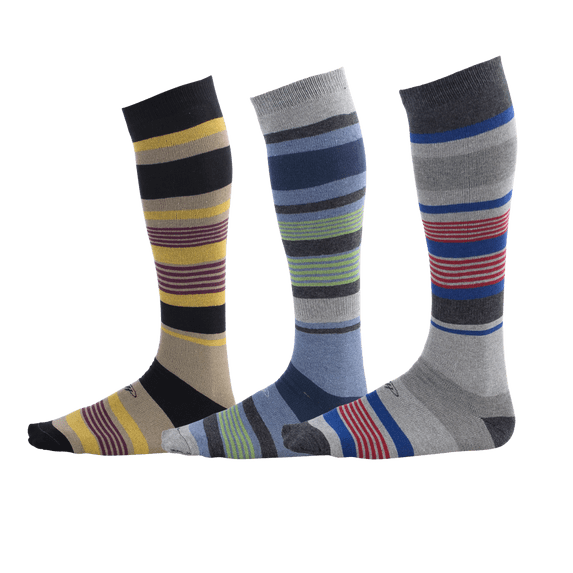 Pierre Henry Over the Calf Socks for Men (3 pairs) | Cotton Over the Calf Dress Socks