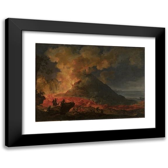 Pierre-Jacques Volaire 14x11 Black Modern Framed Museum Art Print Titled - Eruption of Vesuvius (1771)