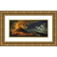 thumbnail image 1 of Pierre-Jacques Volaire 14x8 Gold Ornate Wood Frame and Double Matted Museum Art Print Titled - The Eruption of Vesuvius (1771), 1 of 4