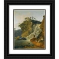 thumbnail image 1 of Pierre-Jacques Volaire 15x18 Black Ornate Wood Framed Double Matted Museum Art Print Titled - The Waterfalls at Tivoli with Figures Resting and Hunting, 1 of 5