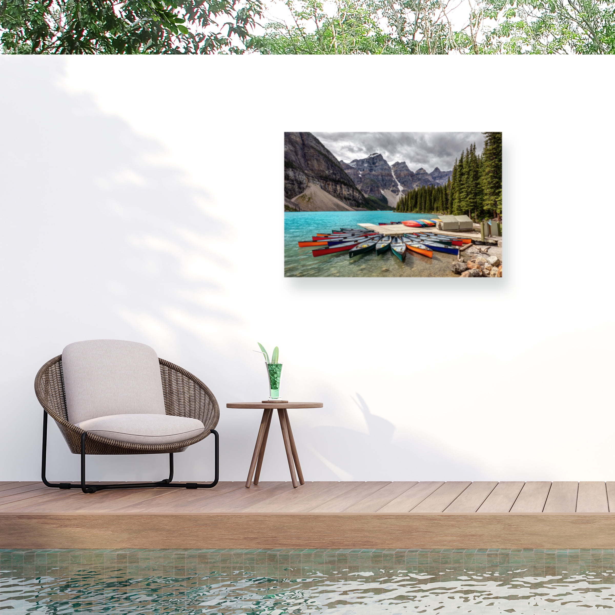 Pierre Leclerc 'Moraine Lake Docks' Outdoor Canvas