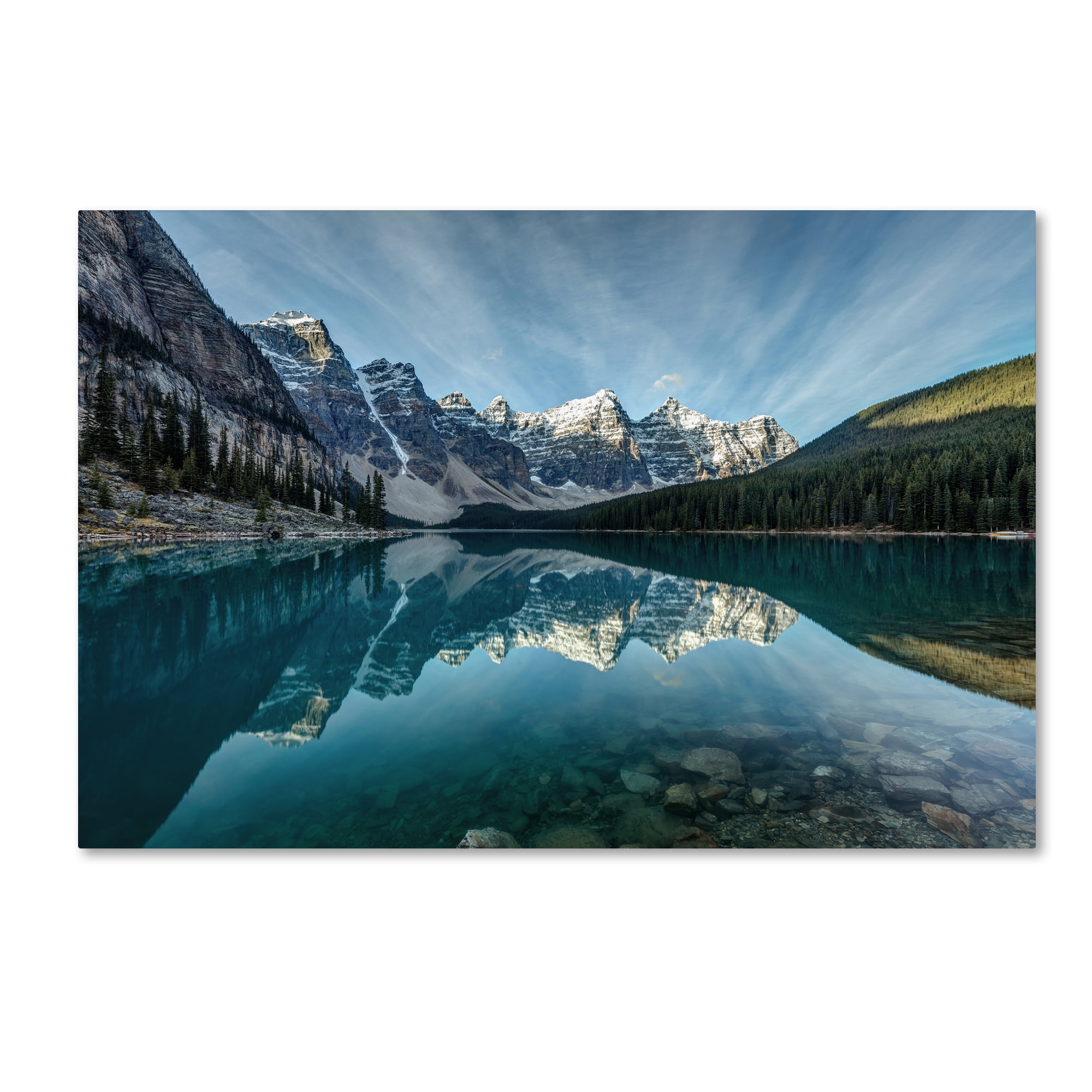 Moraine Lake Reflection Framed Landscape Canvas Print