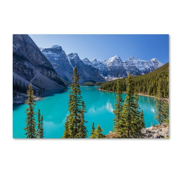 Pierre Leclerc 'Turquoise Moraine Lake' Canvas Art