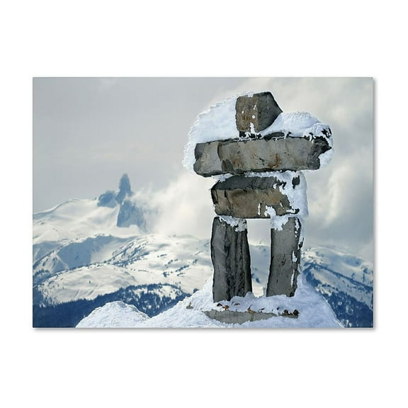 Trademark Fine Art Pierre Leclerc Whistler Inukshuk Canvas Wall Art - 30x47