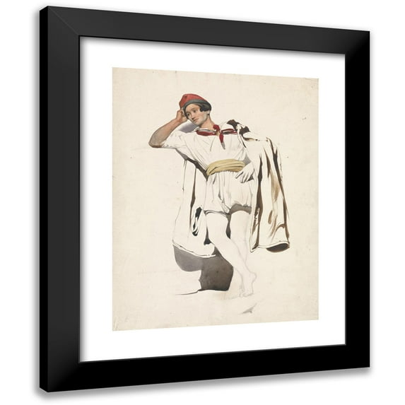 Pierre Louis Dubourcq 12x14 Black Modern Framed Museum Art Print Titled - Standing Young Man (1825 - 1873)