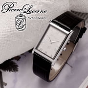 Pierre Lucerne SQ Platinum Japan Quartz Mens Tank Watch