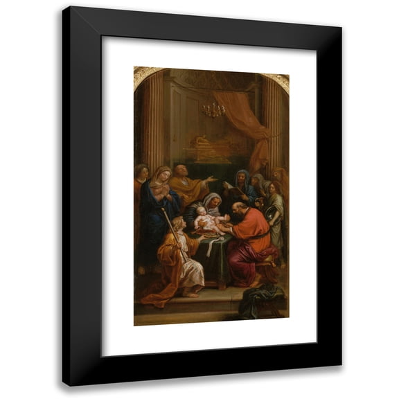 Pierre Mignard 10x14 Black Modern Framed Museum Art Print Titled - Circumcision (1666)
