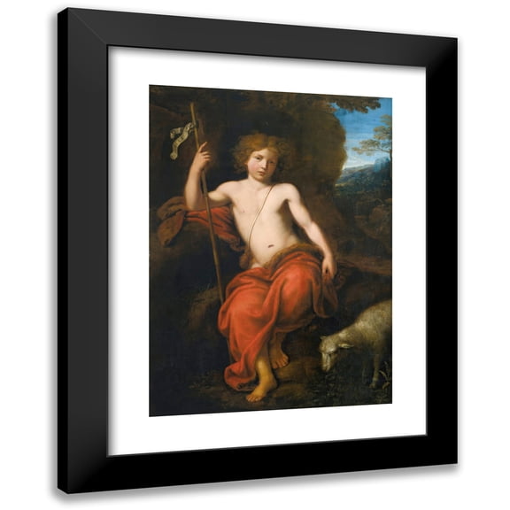 Pierre Mignard 11x14 Black Modern Framed Museum Art Print Titled - Saint John the Baptist
