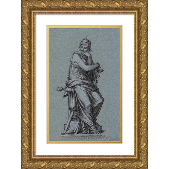 Pierre-Paul Prud'hon 11x14 Gold Ornate Wood Frame and Double Matted Museum Art Print Titled - Industry (1810)