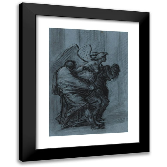Pierre-Paul Prud'hon 14x18 Black Modern Framed Museum Art Print Titled - Study for Justice and Divine Revenge Pursuing Crime