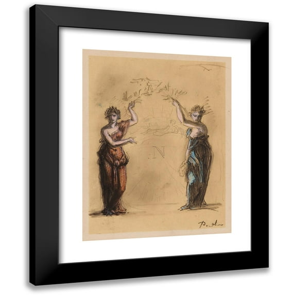 Pierre-Paul Prud'hon 19x24 Black Modern Framed Museum Art Print Titled - Transparent Executed for the Town Hall of Paris (1807)