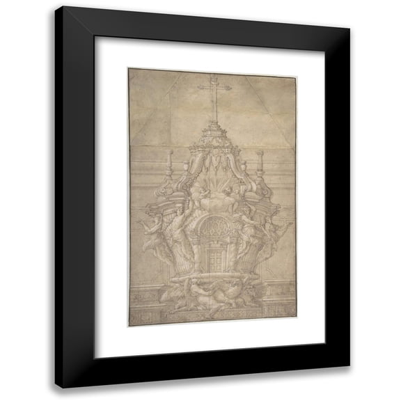 Pierre Puget 11x14 Black Modern Framed Museum Art Print Titled - Design for a Tabernacle (ca. 1650-60)