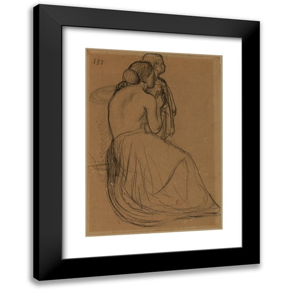 Pierre Puvis de Chavannes 11x14 Black Modern Framed Museum Art Print Titled - Woman and Children (1878-1882)