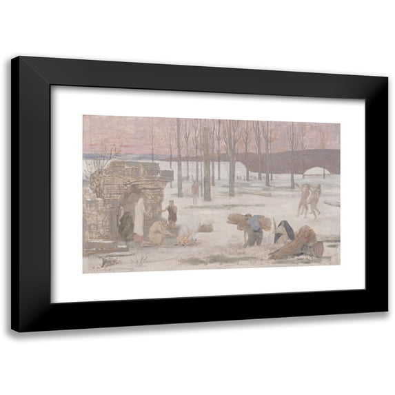 Pierre Puvis de Chavannes 14x11 Black Modern Framed Museum Art Print Titled - Winter (1889)