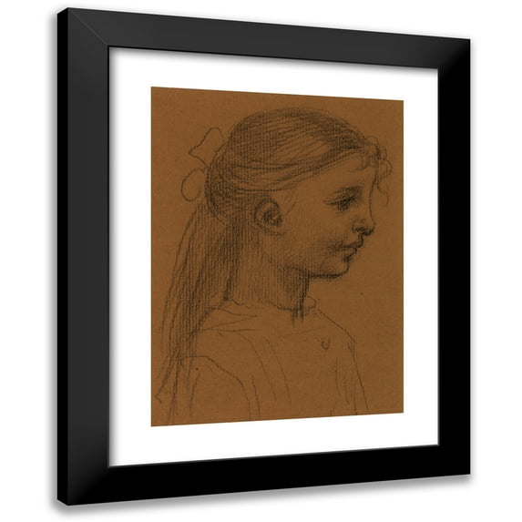 Pierre Puvis de Chavannes 14x18 Black Modern Framed Museum Art Print Titled - Girl's Head II