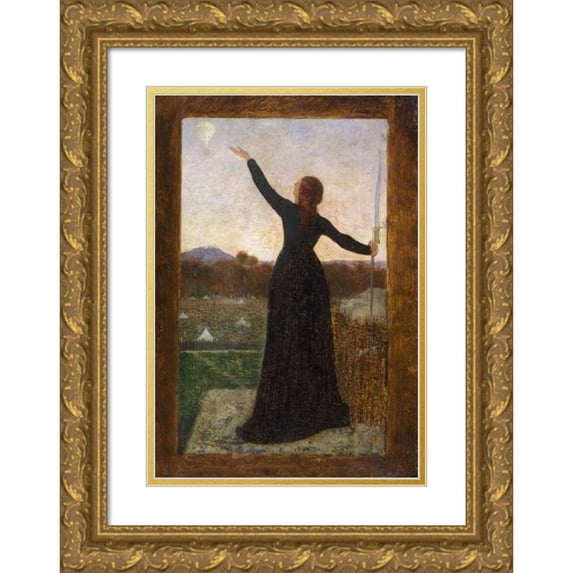 Pierre Puvis de Chavannes 14x18 Gold Ornate Wood Frame and Double Matted Museum Art Print Titled - Le Ballon (1870)
