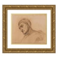 thumbnail image 1 of Pierre Puvis de Chavannes 17x15 Gold Ornate Wood Frame and Double Matted Museum Art Print Titled - Dante, Draped Man's Bust, Head Covered with Three-Quarters on the Left, 1 of 4