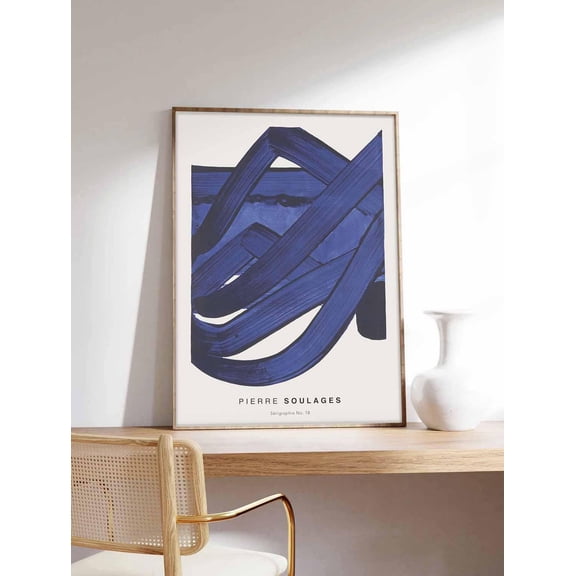 Pierre Soulages Silkscreen No. 18 Exhibition Art On 200G Premium Decorative Wall Art Poster , Poster Print Only