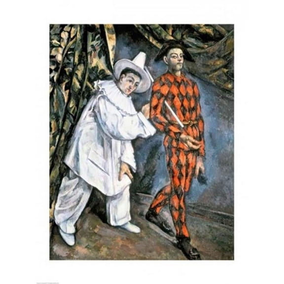 Pierrot & Harlequin Poster Print by Paul Cezanne - 24 x 36 in. - Large