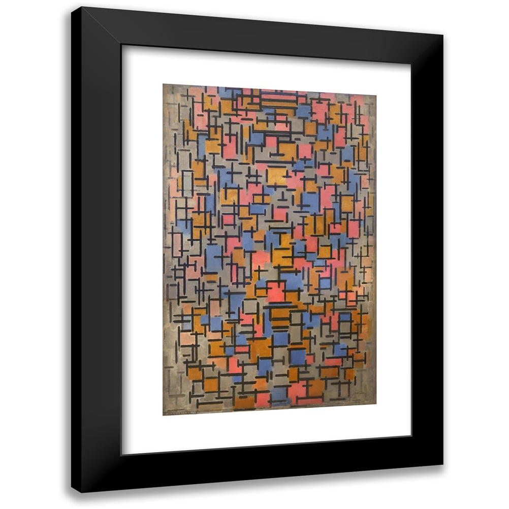 Modrian Framed Piet Mondrian 13x18 Black Modern Framed Museum Art Print Titled ...