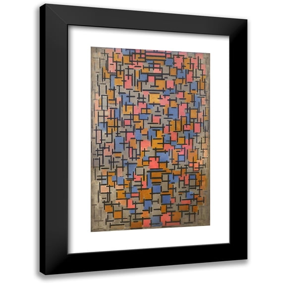 Piet Mondrian 13x18 Black Modern Framed Museum Art Print Titled - Composition (1916)