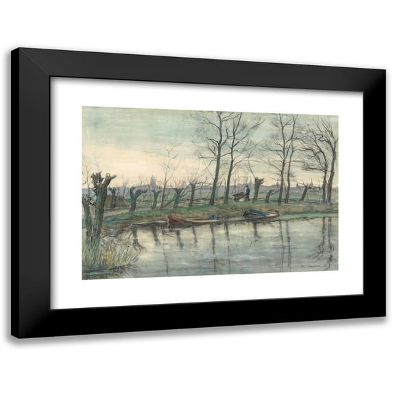 Piet Mondrian 14x11 Black Modern Framed Museum Art Print Titled - Amsterdam Skyline Viewed from the West (1894-1904)