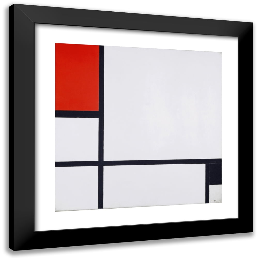 Modrian Framed Piet Mondrian 15x15 Black Modern Framed Museum Art Print Titled ...