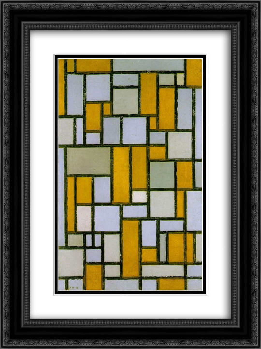 Piet Mondrian 2x Matted 18x24 Black Ornate Framed Art Print ...