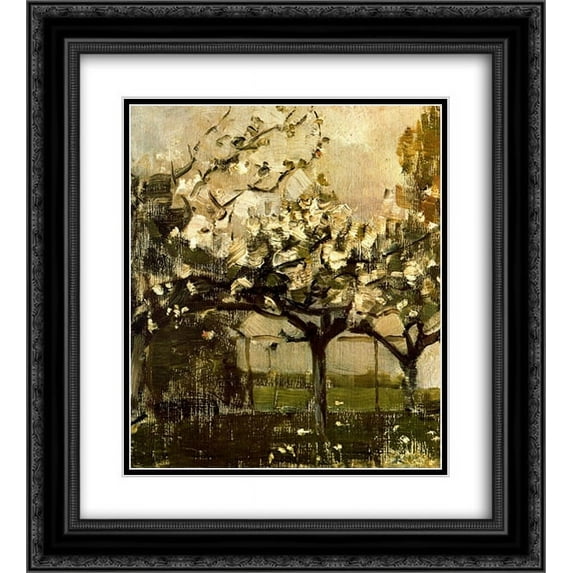 Piet Mondrian 2x Matted 20x24 Black Ornate Framed Art Print 'Alberi'
