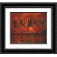 thumbnail image 1 of Piet Mondrian 2x Matted 24x20 Black Ornate Framed Art Print 'Trees by the Gein at Moonrise', 1 of 2