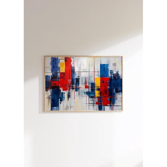 Piet Mondrian Abstract Dutch Modern Exhibition Artwork, Unframed Paper Poster 8x10in
