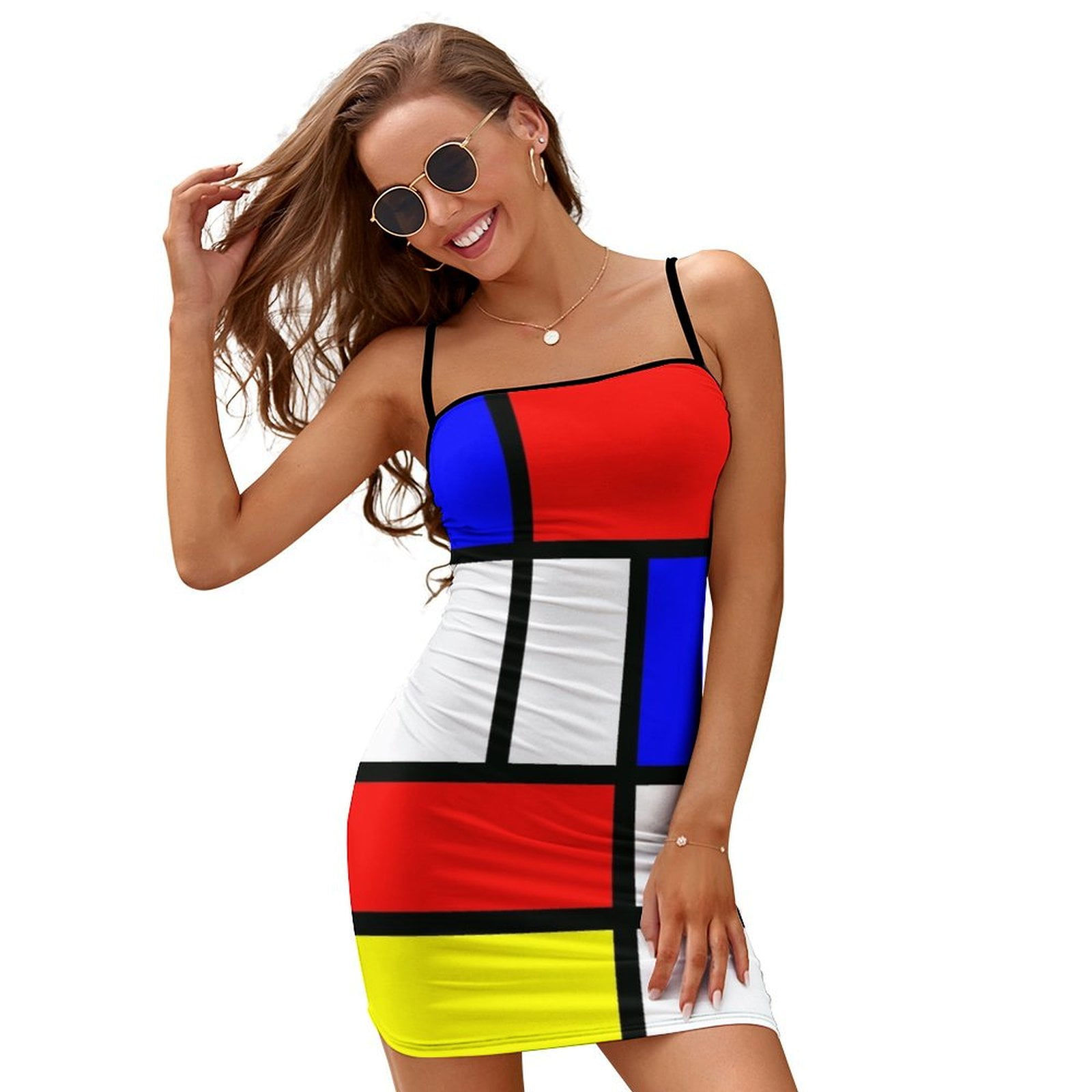 Piet Mondrian Composition 2 Color Block with Red Yellow and Blue Slip ...