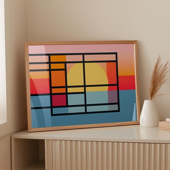 Piet Mondrian Poster - Abstract Dutch Wall Art As Piet Mondrian Print - Modern Mondrian Exhibition - Piet Mondrian Art Wall Art, Modern Wall Decor, 12x18 UNFRAMED