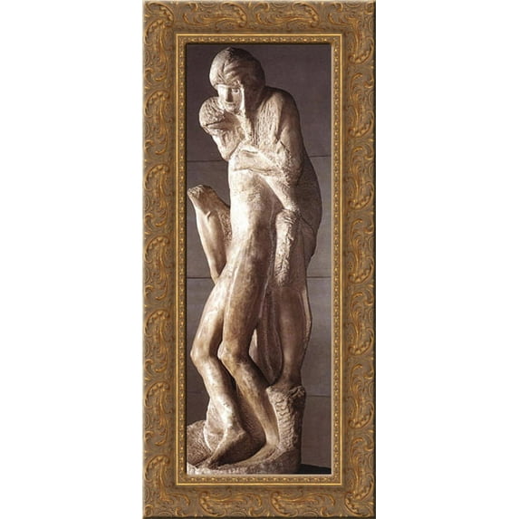Piet? Rondanini (unfinished) 14x24 Gold Ornate Wood Framed Canvas Art by Michelangelo