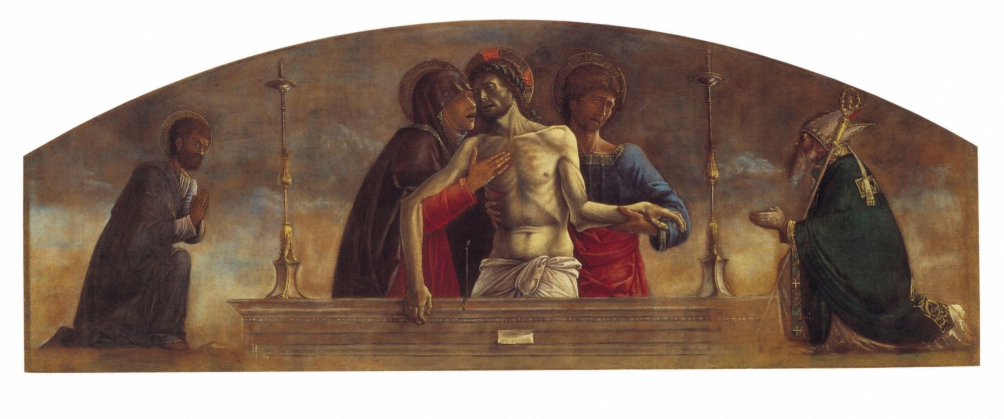 Piet (The Dead Christ On His Tomb Flanked By The Virgin Mary Canvas Art - (24 x 18)