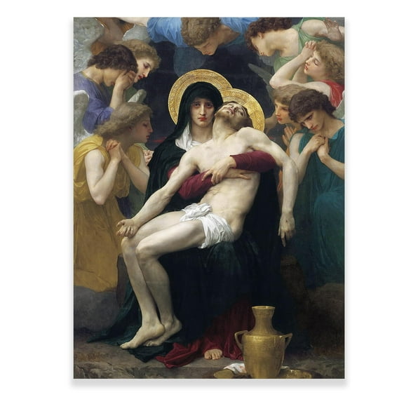 Pieta Art Poster - William Adolphe Bouguereau Art Prints - Neoclassical Wall Art - Christian Art Wall Decor for Living Room,Office