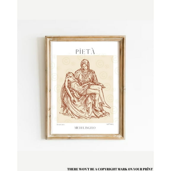 Pieta Art Print, Michelangelo Statue, Renaissance Art Print, Art History Poster, Famous Sculpture Print, Museum Poster, Classic Art Print Wall Art, Modern Wall Decor, 16x24 UNFRAMED