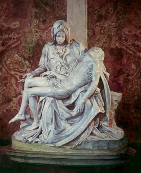 The Pieta C1498 Michelangelo Buonarroti (1475-1564 Italian) Marble Sculpture St Peters Basilica Vatican City Canvas Art - Michelangelo Buonarroti (24 x 36)